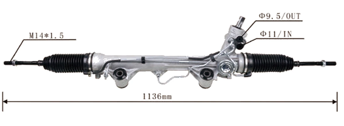 Crémaillères de direction — Ford Ranger 2WD / 4WD 1998–2012 / Mazda B2500–B4000 — 1L52-3504-CARM / F87Z-3504-LC / 1L5ZE280AA