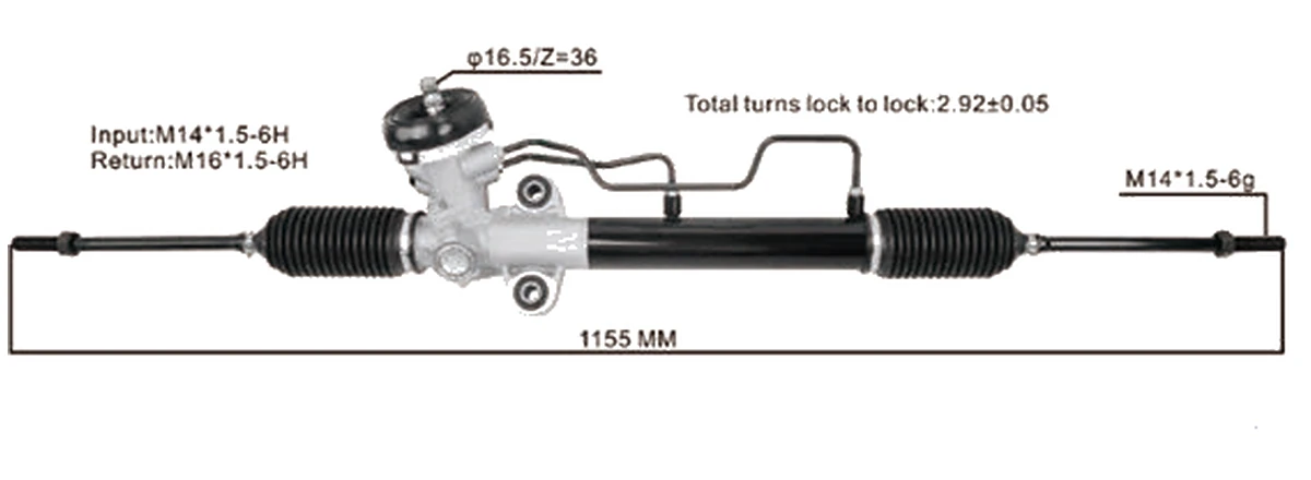 Crémaillères de direction — Hyundai / Kia Accent 2000–2006 / Dodge Verna 2004–2006 — 57710-25010 / 57710-25000