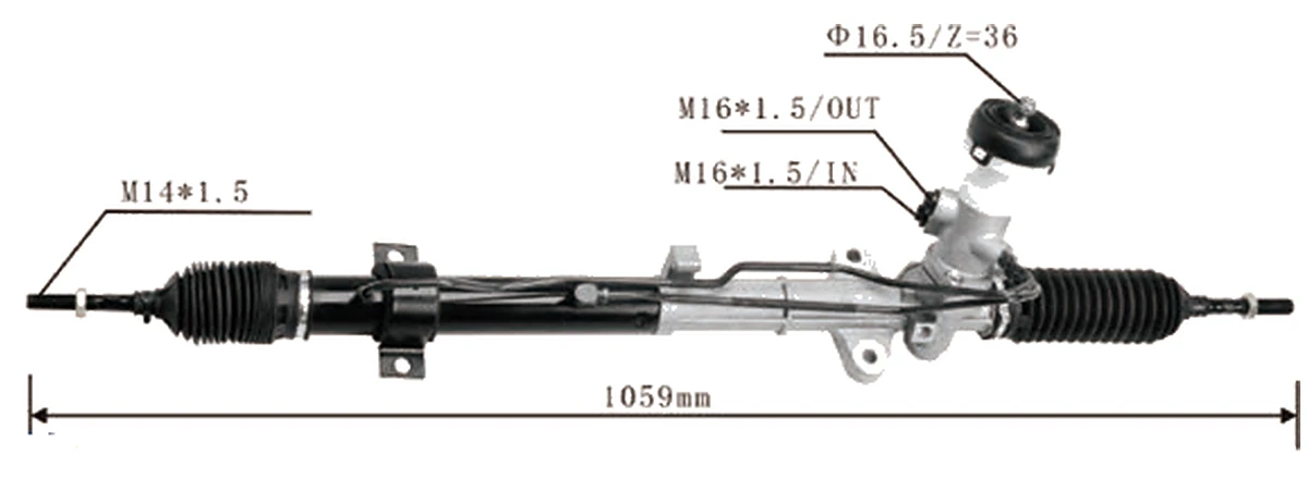 Crémaillères de direction — Hyundai / Kia Elantra 2006–2010 / Forte / Cerato 2009–2013 — 57700-1Z000 / 57700-1M500