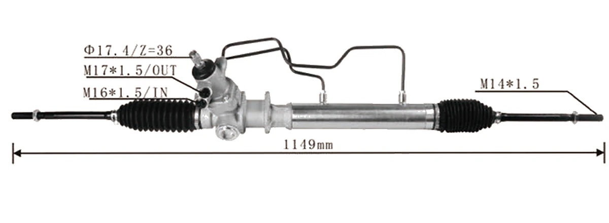 Crémaillères de direction — Toyota Kijang 5K / Kijang Grand / Venture / Stallion — 44250-38010