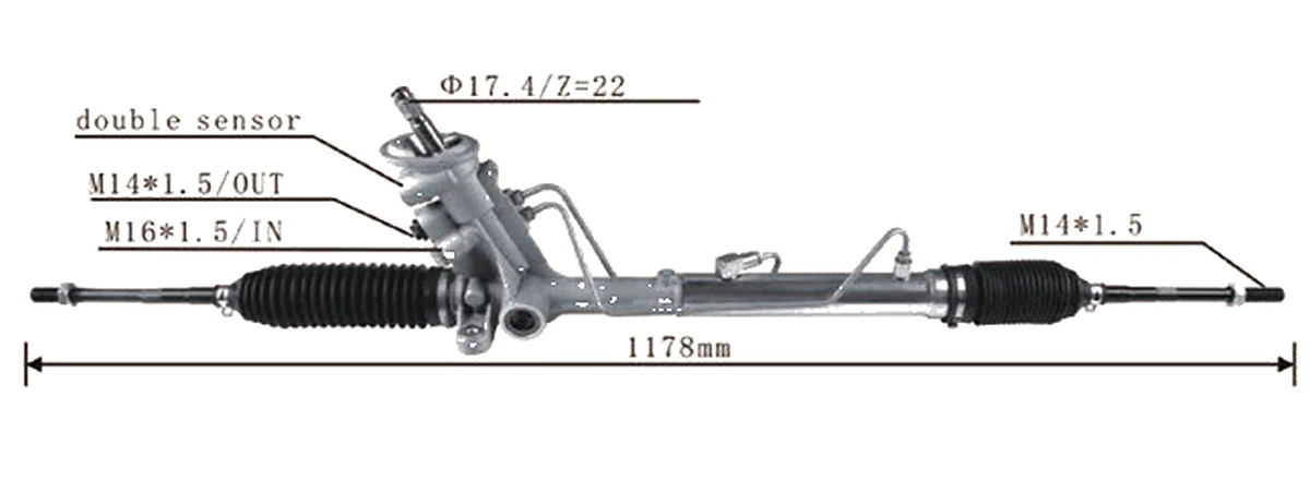 Crémaillères de direction — Volkswagen Fox Suran 2008–2013 — 5U1422055A
